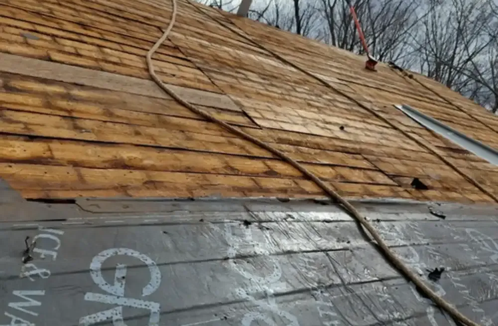 Closeup Of Roof Before Shingles Installation