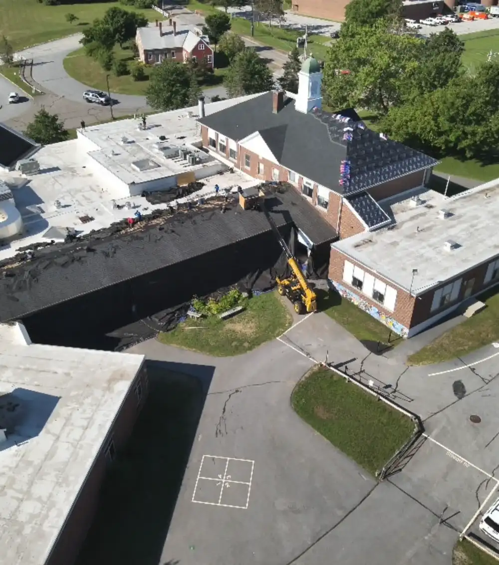 Commercial Gray Shingle Roof Installation